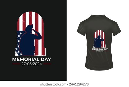 T-shirt design for memorial day . a dedicated day for honoring U.S. military personnel who have died while serving in the United States armed forces. 