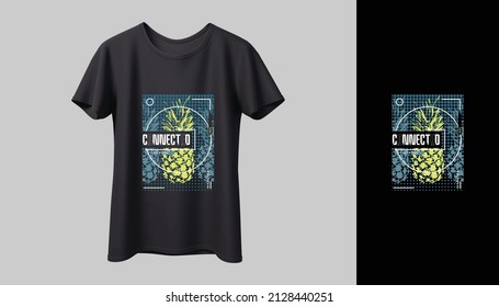 T-shirt design mockup. New black typography t-shirt vector design with mockup.
