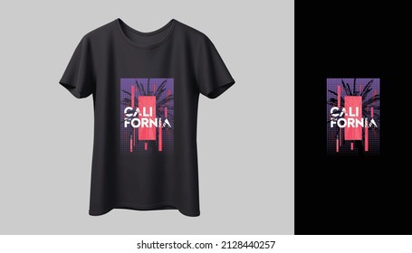 T-shirt design mockup. New black typography t-shirt vector design with mockup.