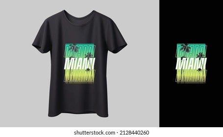 T-shirt design mockup. New black typography t-shirt vector design with mockup.