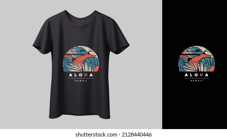 T-shirt design mockup. New black typography t-shirt vector design with mockup.