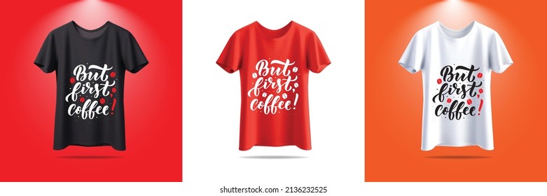 T-shirt design mockup. New Vector typography t-shirt design with vector mockup design.