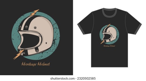 Tshirt Design Motorcycle Isolated Dark Background by pentink studio