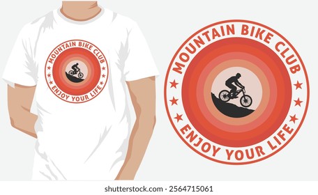 t-shirt design mountain bike adventure with mountain biker illustration