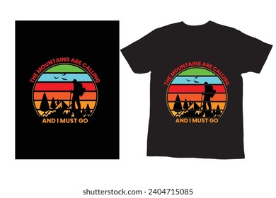 T-shirt Design with Mountains  Style