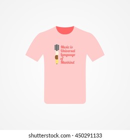 T-shirt Design with music idea vector illustration