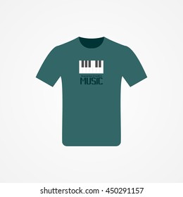 T-shirt Design with music idea vector illustration