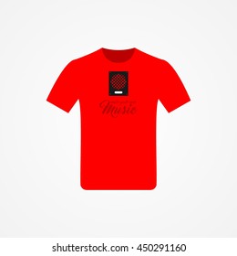 T-shirt Design with music idea vector illustration