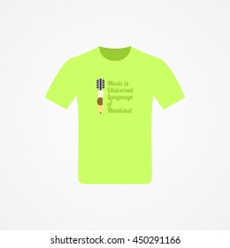 T-shirt Design with music idea vector illustration