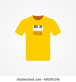 T-shirt Design with music idea vector illustration
