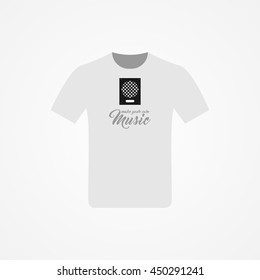T-shirt Design with music idea vector illustration