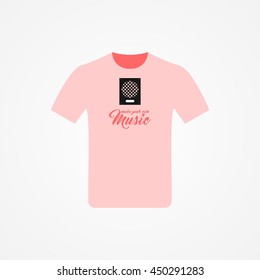 T-shirt Design with music idea vector illustration