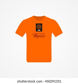 T-shirt Design with music idea vector illustration