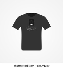 T-shirt Design with music idea vector illustration