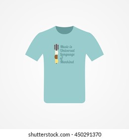 T-shirt Design with music idea vector illustration