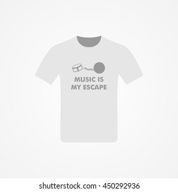 T-shirt Design with music idea vector illustration.