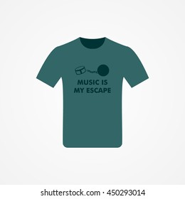 T-shirt Design with music idea vector illustration.