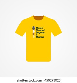 T-shirt Design with music idea vector illustration.