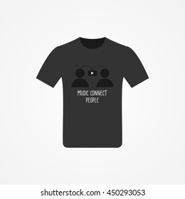T-shirt Design with music idea vector illustration.