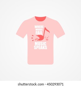 T-shirt Design with music idea vector illustration.