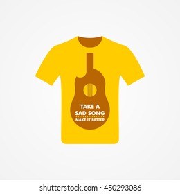 T-shirt Design with music idea vector illustration.