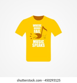 T-shirt Design with music idea vector illustration.