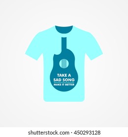 T-shirt Design with music idea vector illustration.