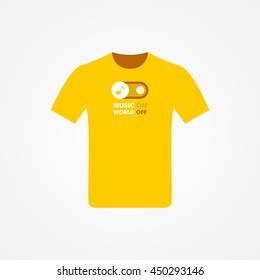 T-shirt Design with music idea vector illustration.