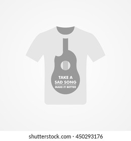 T-shirt Design with music idea vector illustration.