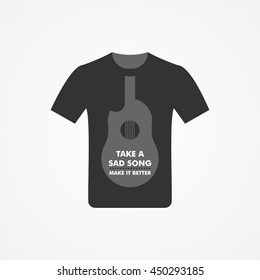T-shirt Design with music idea vector illustration.