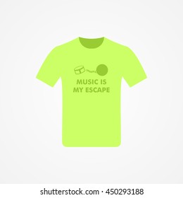 T-shirt Design with music idea vector illustration.