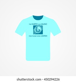 T-shirt Design with music idea vector illustration.