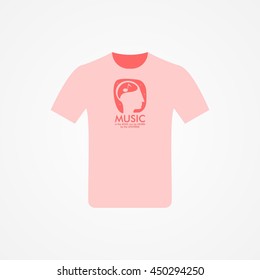 T-shirt Design with music idea vector illustration.