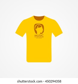 T-shirt Design with music idea vector illustration.