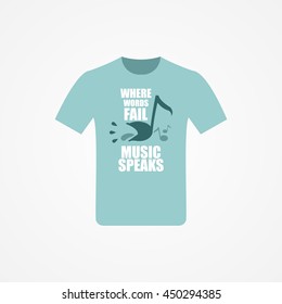 T-shirt Design with music idea vector illustration.