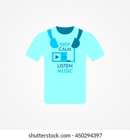 T-shirt Design with music idea vector illustration.