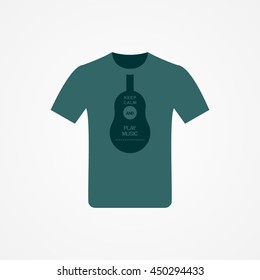 T-shirt Design with music idea vector illustration.