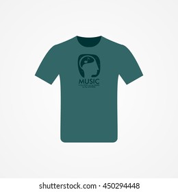 T-shirt Design with music idea vector illustration.