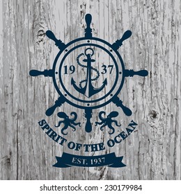 T-shirt Design. Nautical Marine, Badge Design.