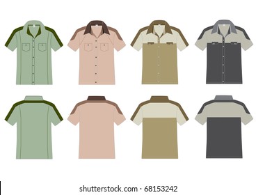 T-shirt design neutral color. Vector template. front and back view