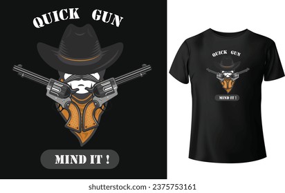 T-shirt design new  quick gun 