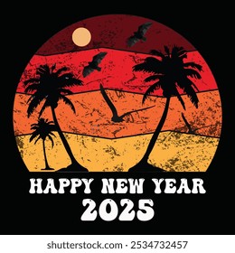 T-shirt Design for New Year with retro style