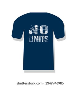 T-Shirt design - No limits. grunge text.slogan for t-shirt