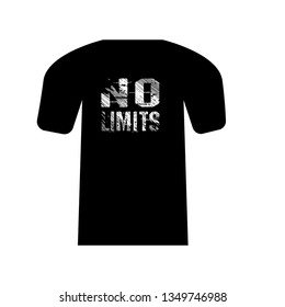 T-Shirt design - No limits. grunge text.slogan for t-shirt