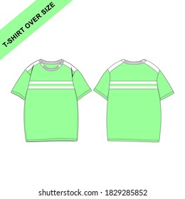 T-Shirt Design Over Size With Color Tosca, Modern Style and Minimalist