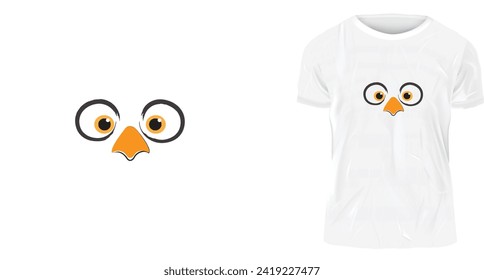 t-shirt design, The owl looks surprised