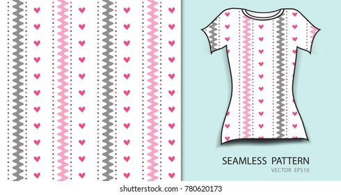 T-shirt design, Pink seamless pattern vector illustration, fabric texture, patterned clothing, abstract background