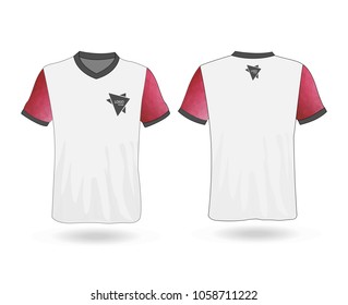 T-shirt design with polygonal stripe on Sleeve and logo Template for design on white background. Vector illustration eps 10.