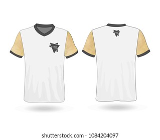 T-shirt design with polygonal stripe on Sleeve and logo Template for design on white background. Vector illustration eps 10.