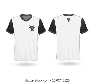 T-shirt design with polygonal stripe on Sleeve and logo Template for design on white background. Vector illustration eps 10.